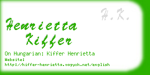 henrietta kiffer business card